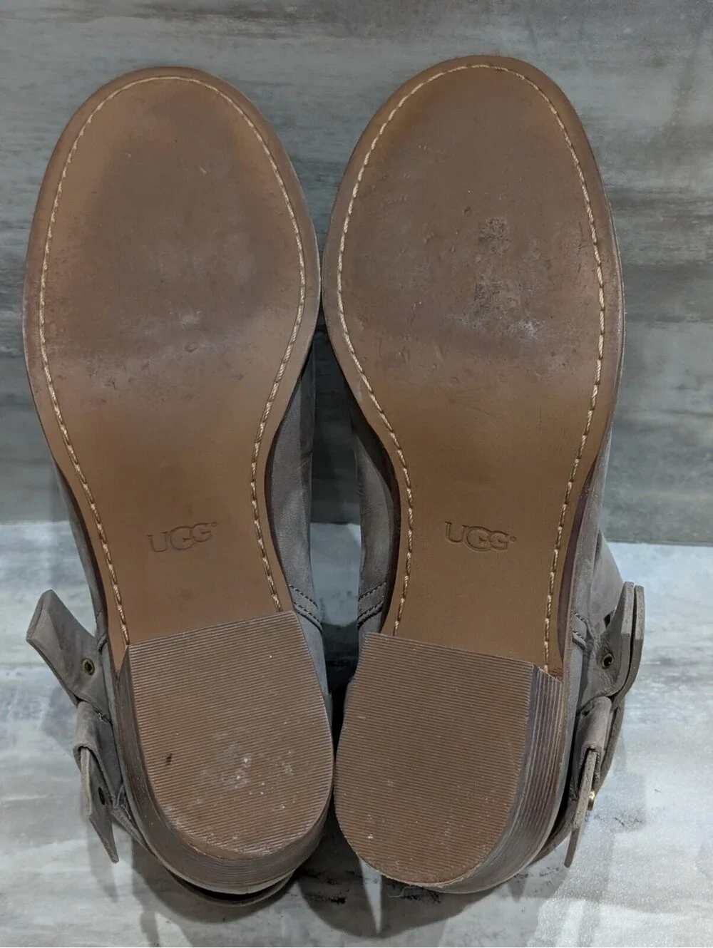 UGG Women's Suede Ankle Boots with Wrap Strap, Size 7.5